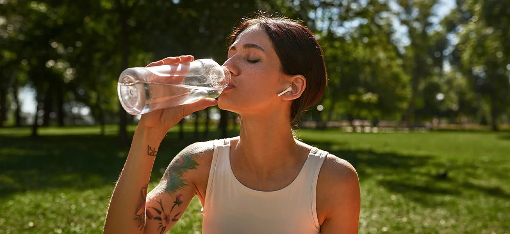 woman drinking water