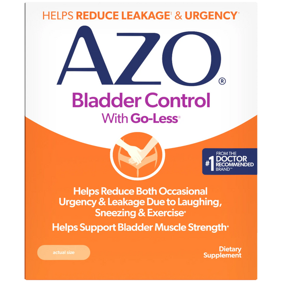 AZO Bladder Control supplement packaging with orange and white design.