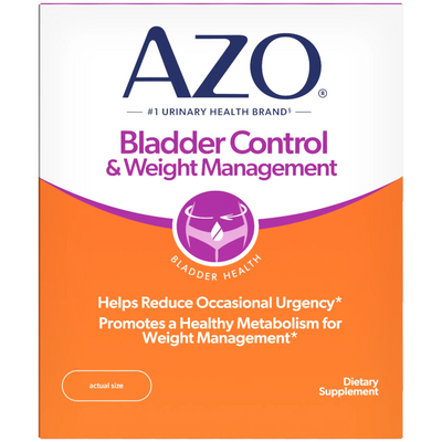 AZO Bladder Control & Weight Management dietary supplement box on a white background