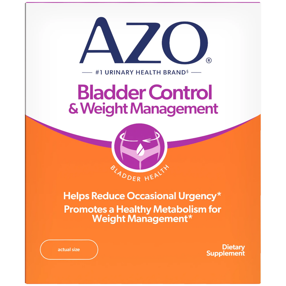 AZO Bladder Control & Weight Management dietary supplement box on a white background