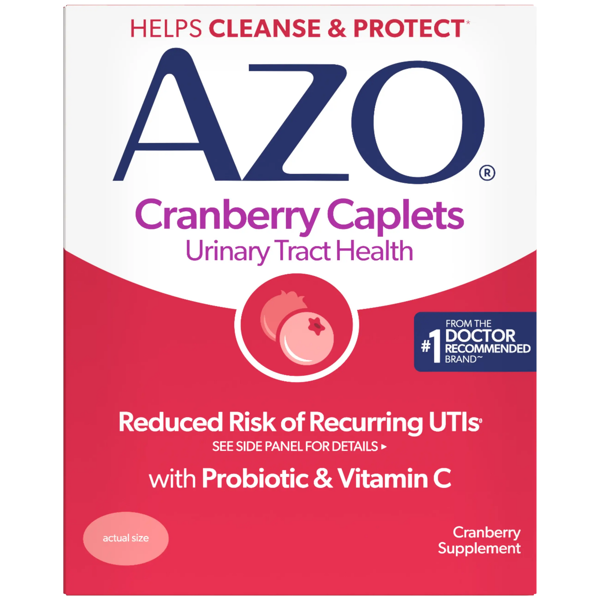 AZO Cranberry Caplets packaging on a white background
