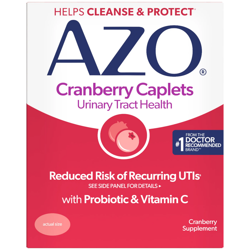 AZO Cranberry Caplets packaging on a white background