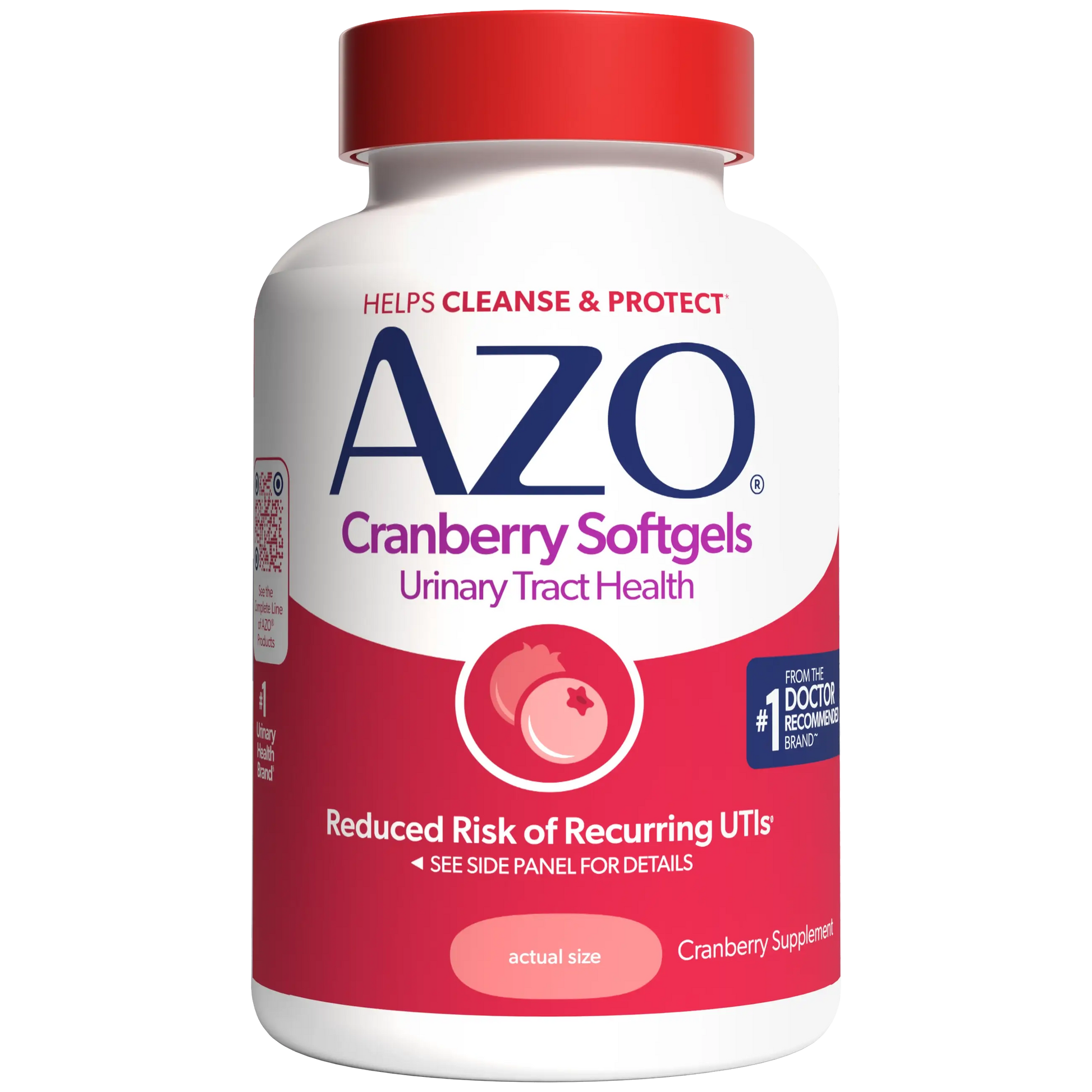 AZO Cranberry Softgels bottle on a white background