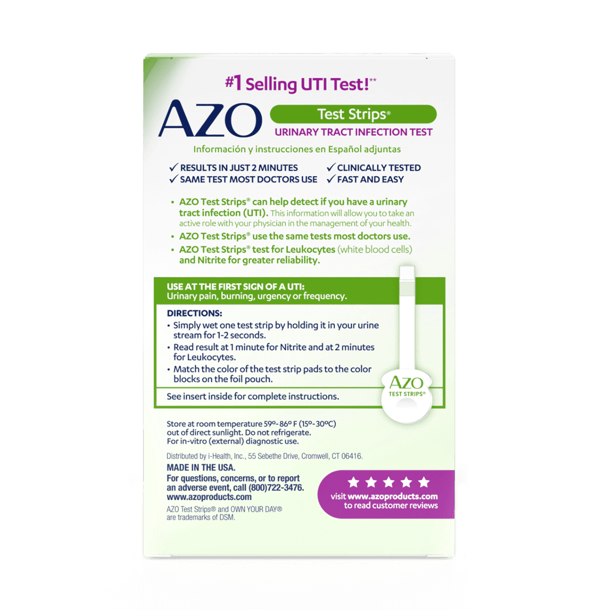 AZO UTI Test Strips | Order Urinary Tract Infection Test Strips - AZO